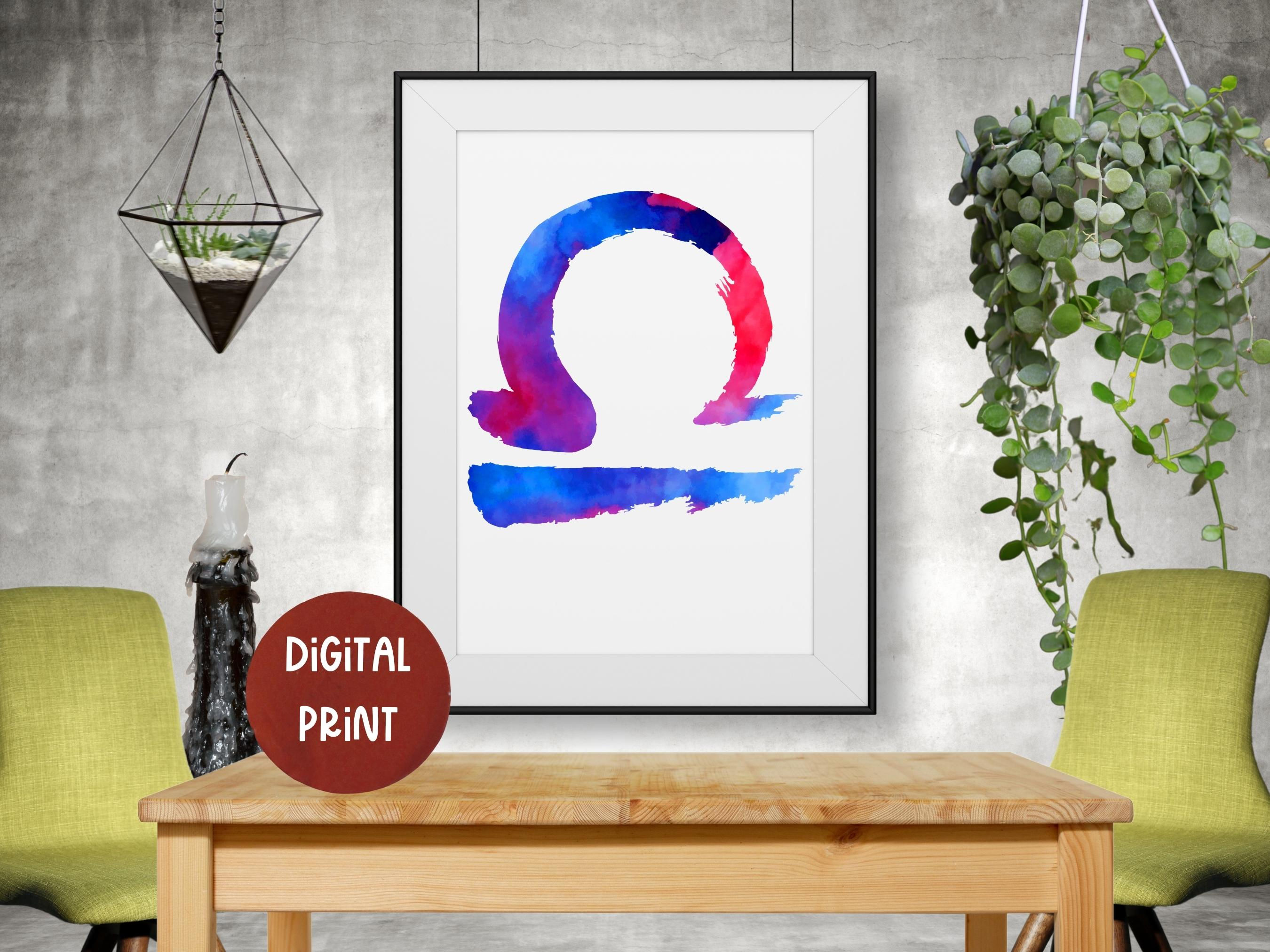 Libra Zodiac Sign Printable Wall Art