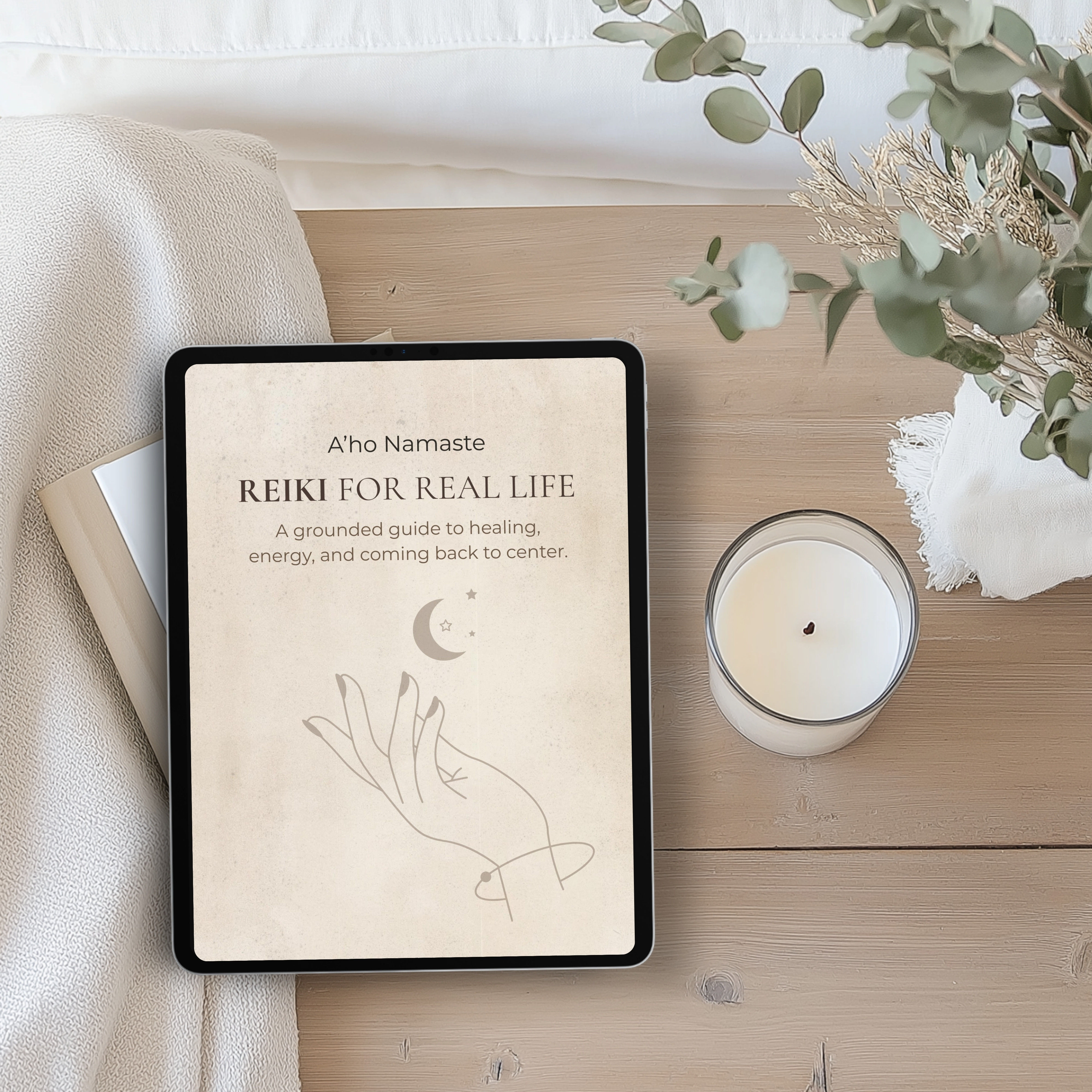Collection of printable spiritual wellness guidebooks including Reiki for Real Life by A’ho Namaste