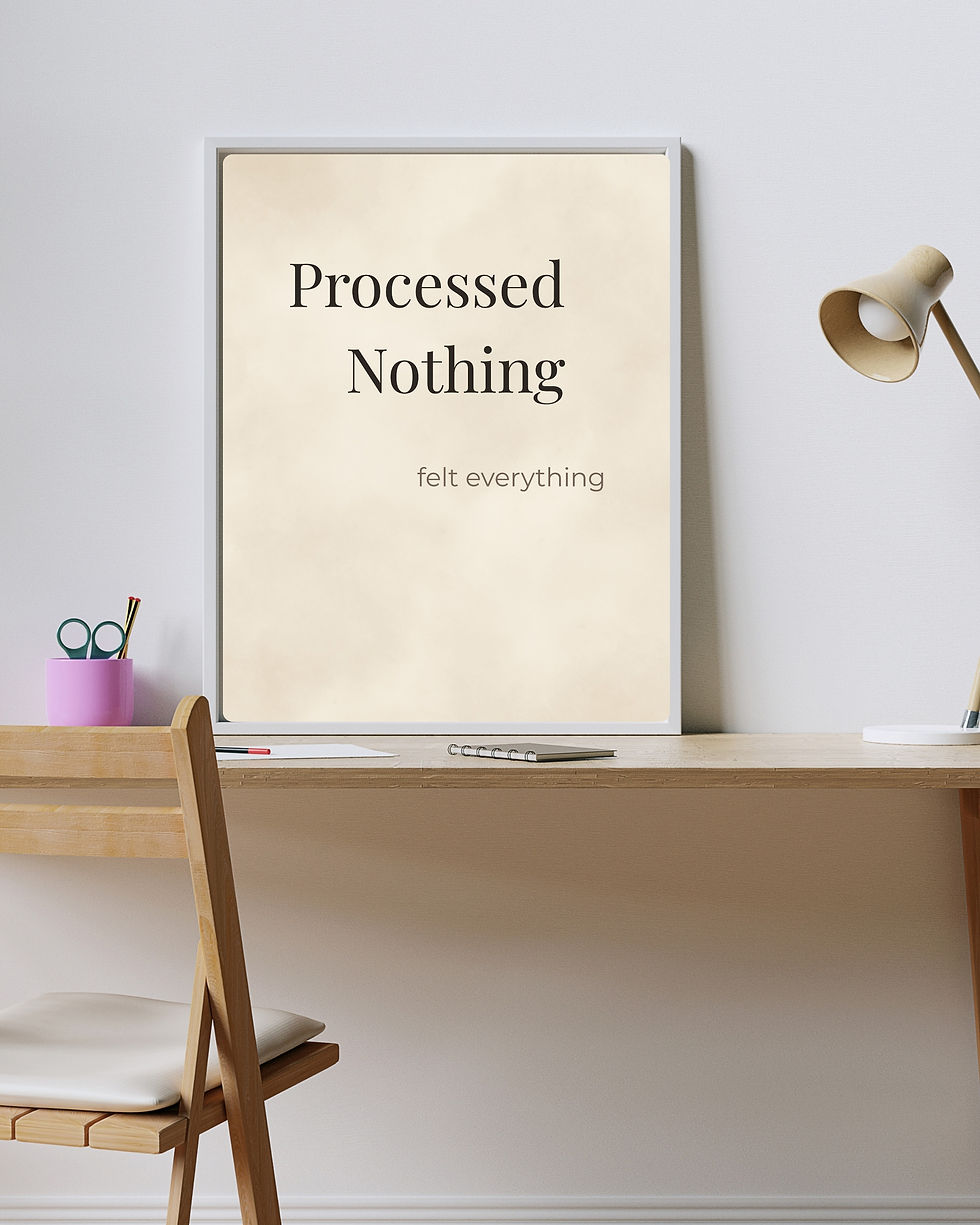 Thumbnail: Processed Nothing Printable minimalist emotional burnout print styled in cozy neutral workspace