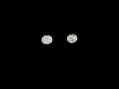 White gold rubover diamond studs