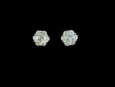 Diamond flower style studs