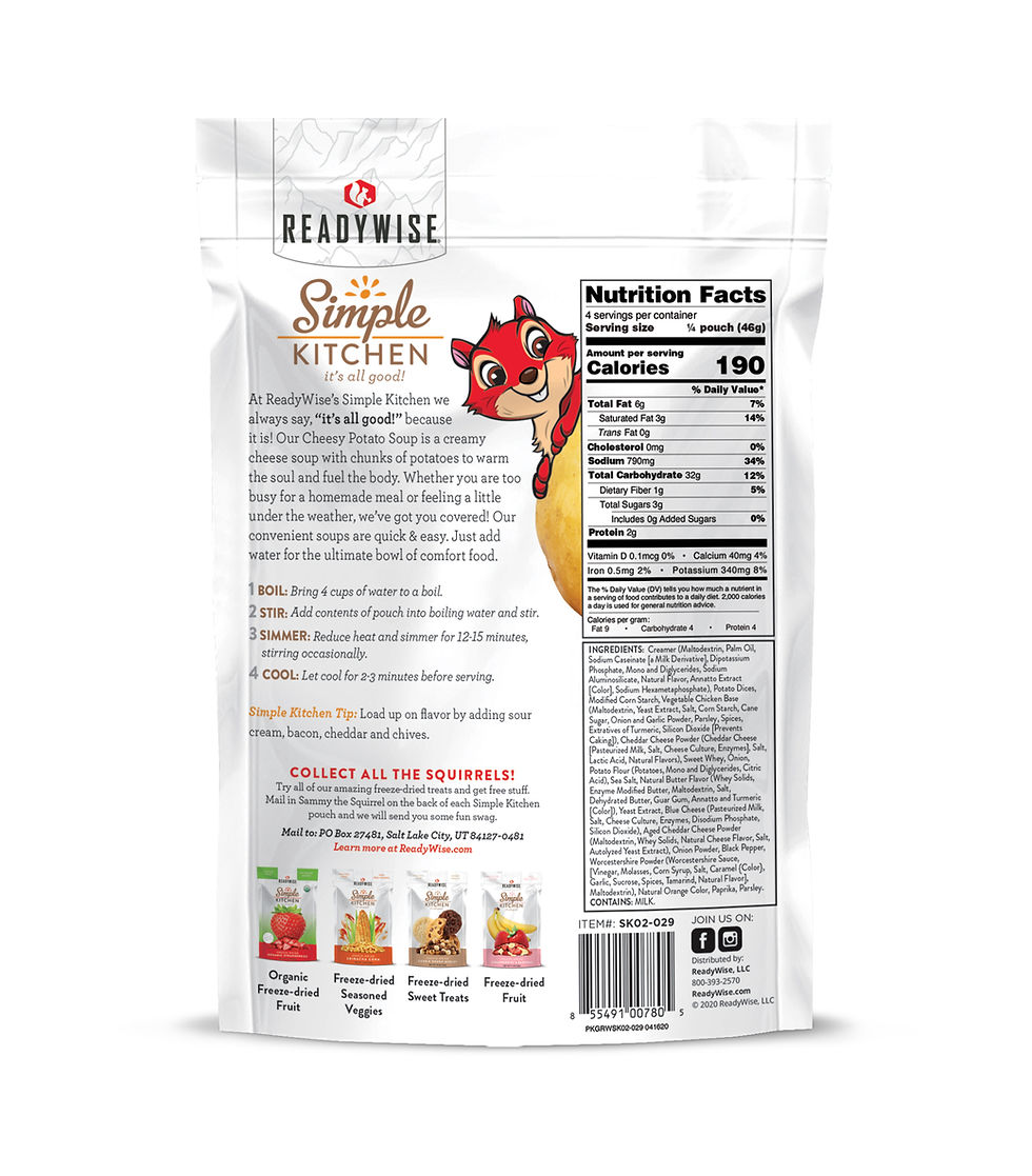 Thumbnail: Simple Kitchen Cheesy Potato Soup - 24 Servings (Six Pouches, 4 Servings per Pou