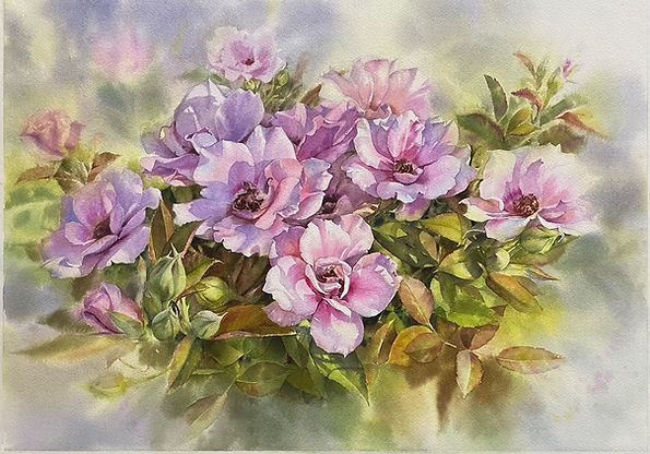 Purple romantic | Watercolor