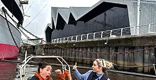 Riverside Museum viewed from the River Clyde on Doughnuts on the Clyde