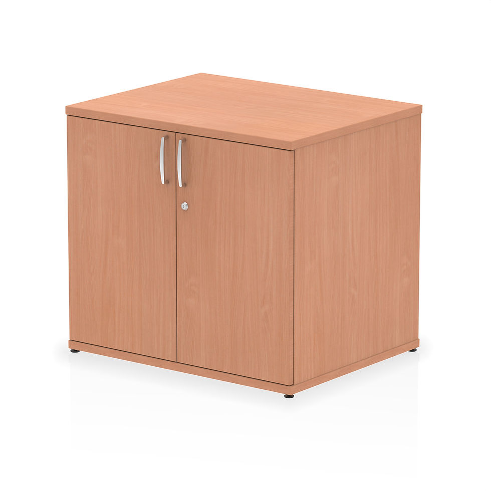 Essentials desk high cupboard with 1 shelf in beech colour