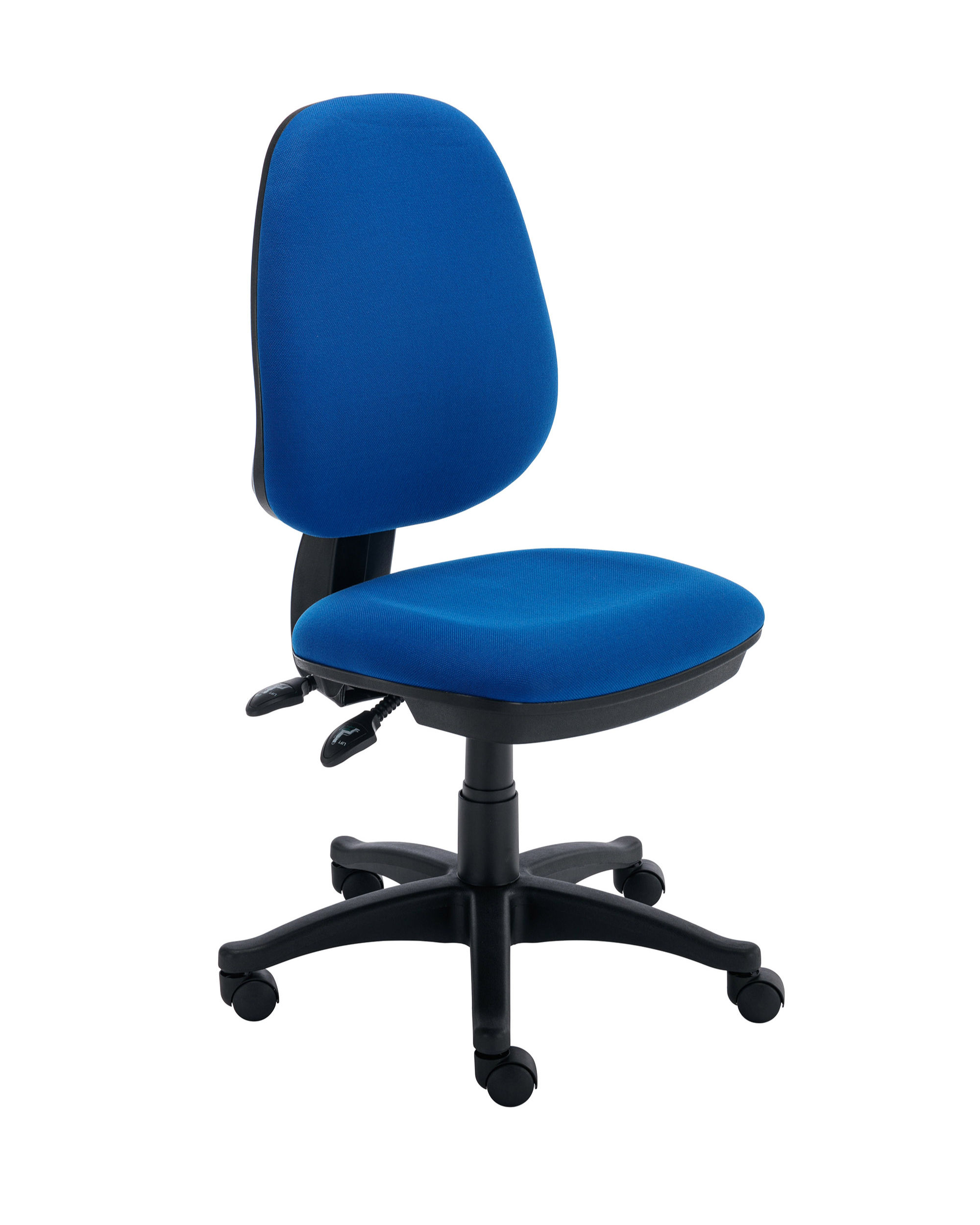 Basics 2 Lever Operator Chair in Blue Fabric. Affordable ergonomic home office chair UK