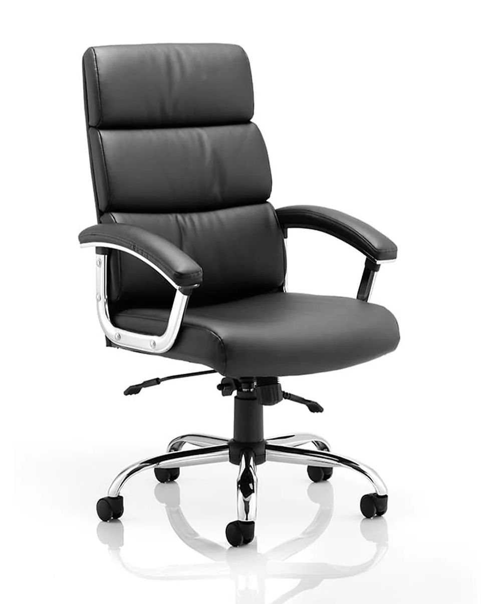 aspire black leather executive office chair main view