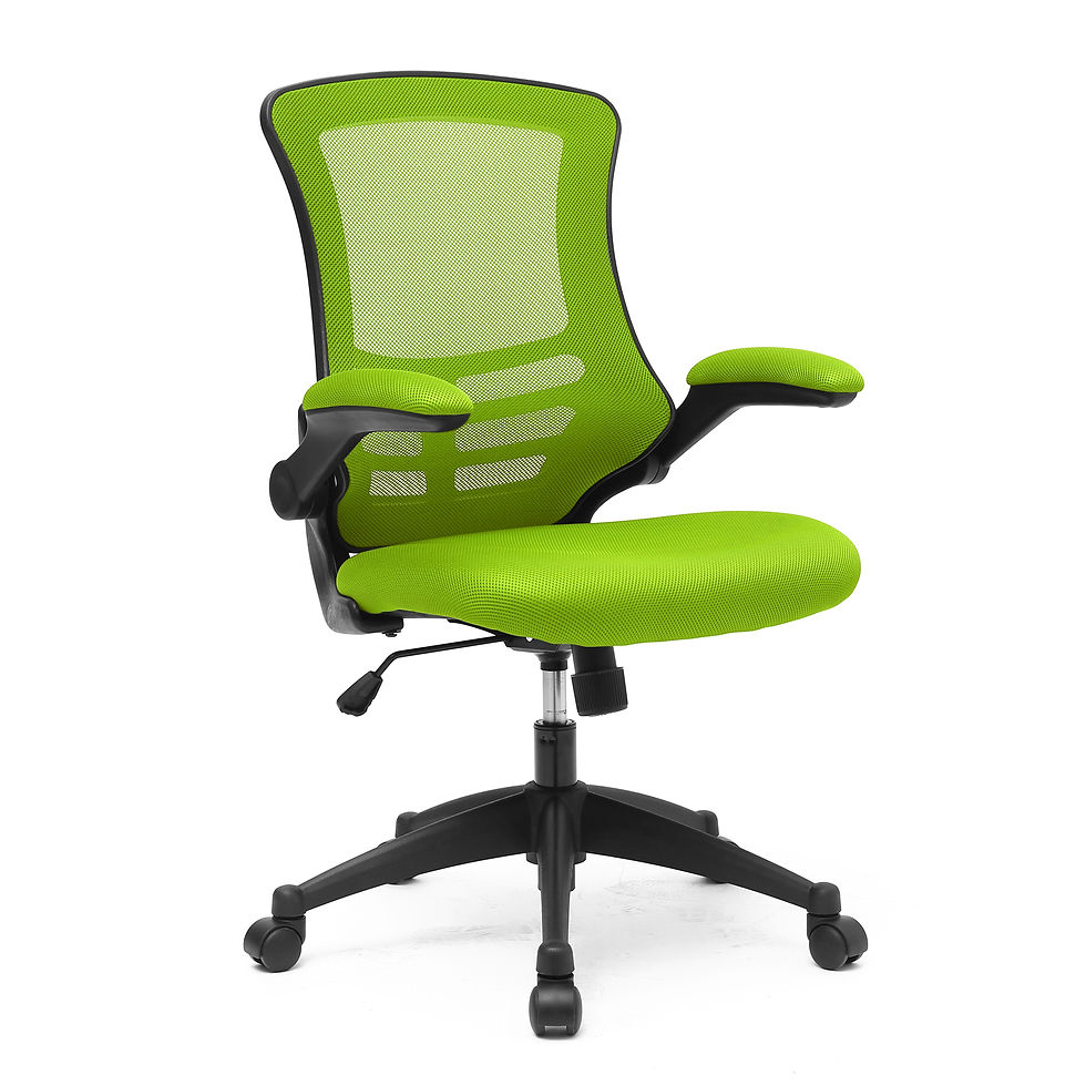Blaze mesh back office chair with black frame and green coloured mesh back and seat main view