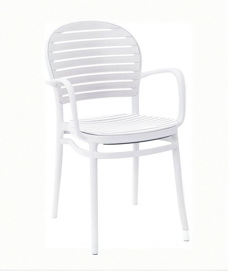 Tovi white dining chair with arms main view