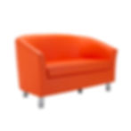 pop faux leather tub sofa in orange colour main view
