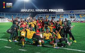 In celebratory mood!! SA Under 20 Team beat Morocco 1-0 at Afcon Final last Sunday Image: SABC