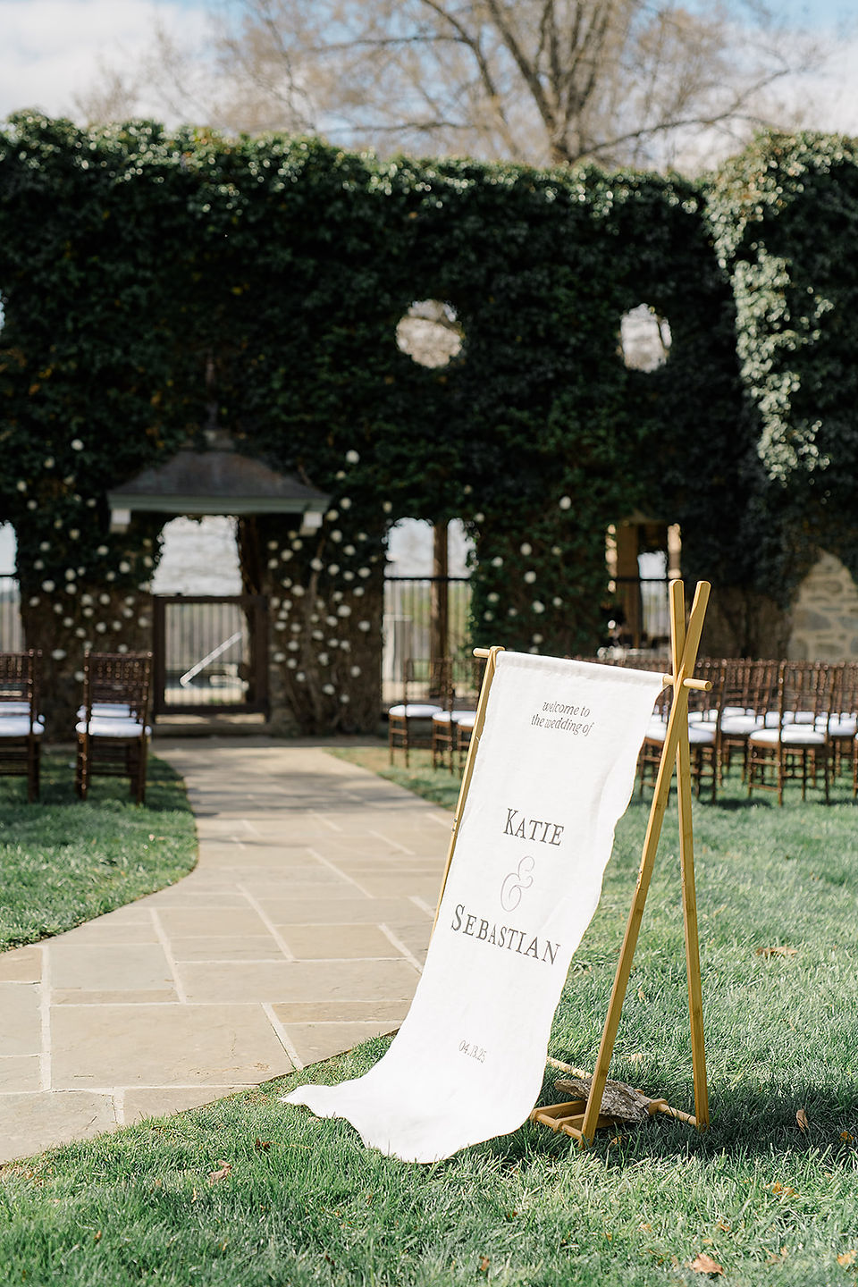 A Welcome Sign for Wedding Ceremony Outside