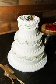 Three tiered wedding cake