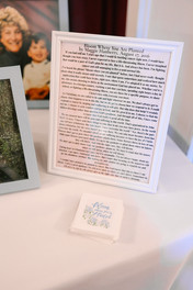 Memorial table honoring loved ones