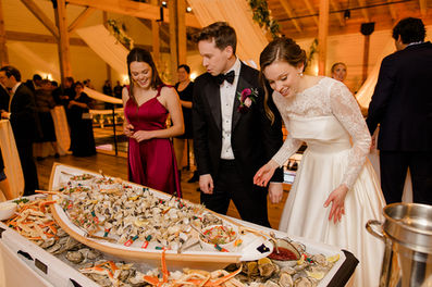A cold seafood bar buffet