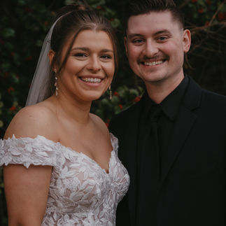 Bride and Groom Smiling Portrait