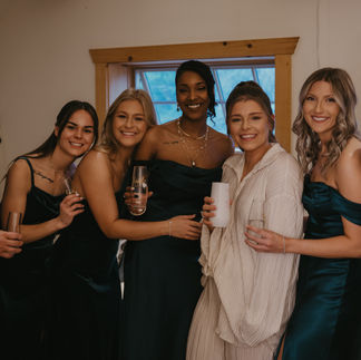 Bride and Bridesmaids Getting Ready
