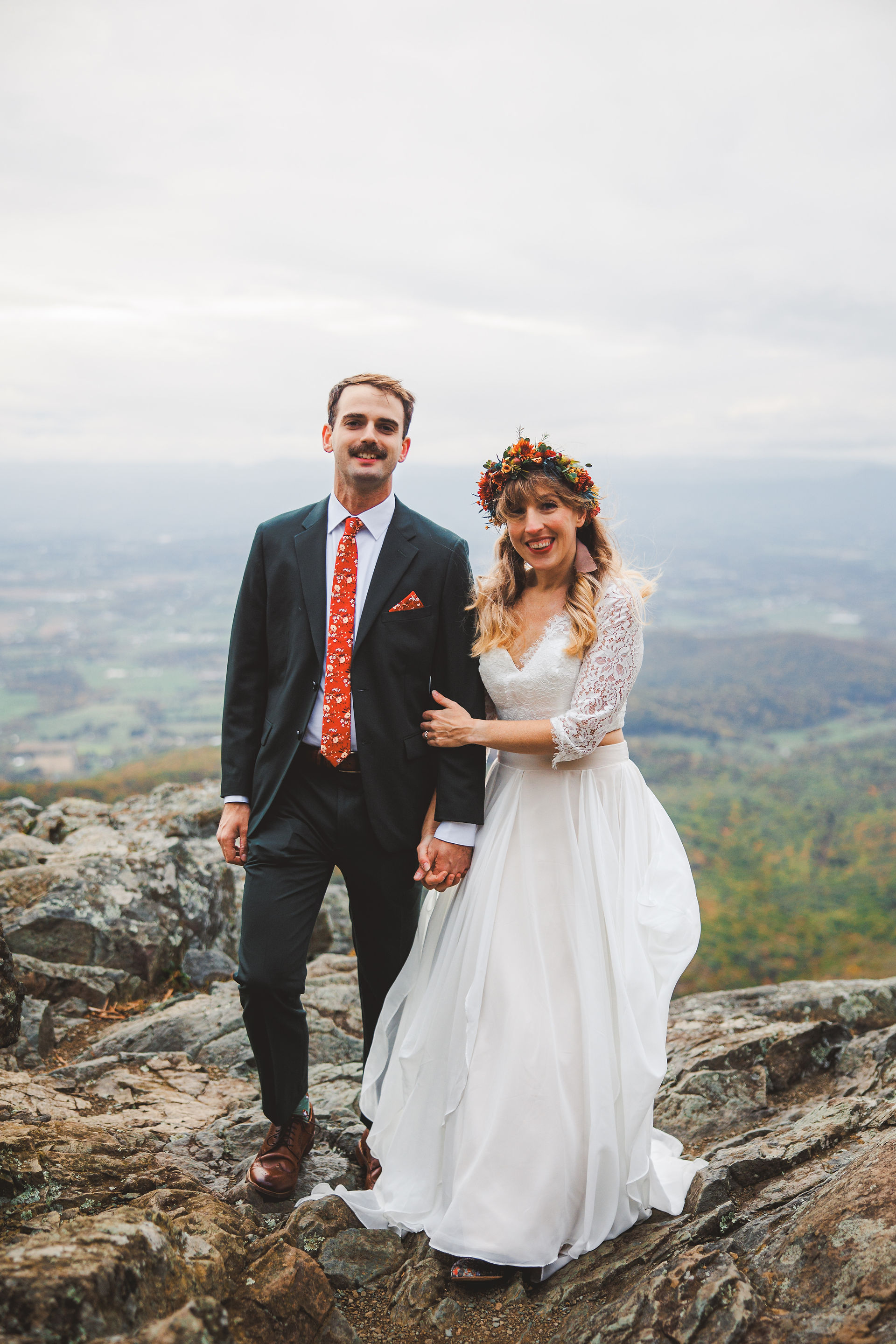 Bride and Groom on Mountain 