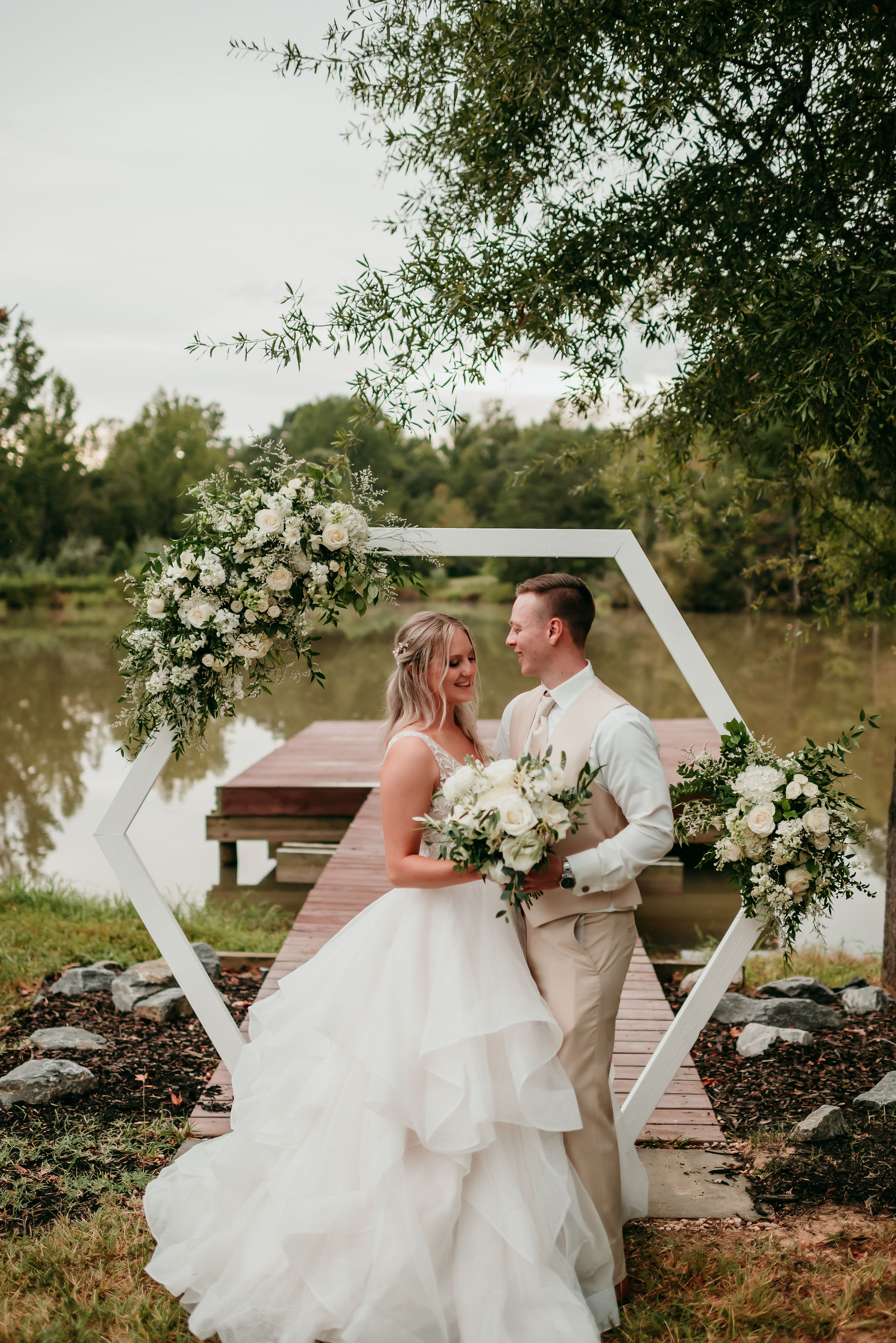 Bride and Groom at Arch 