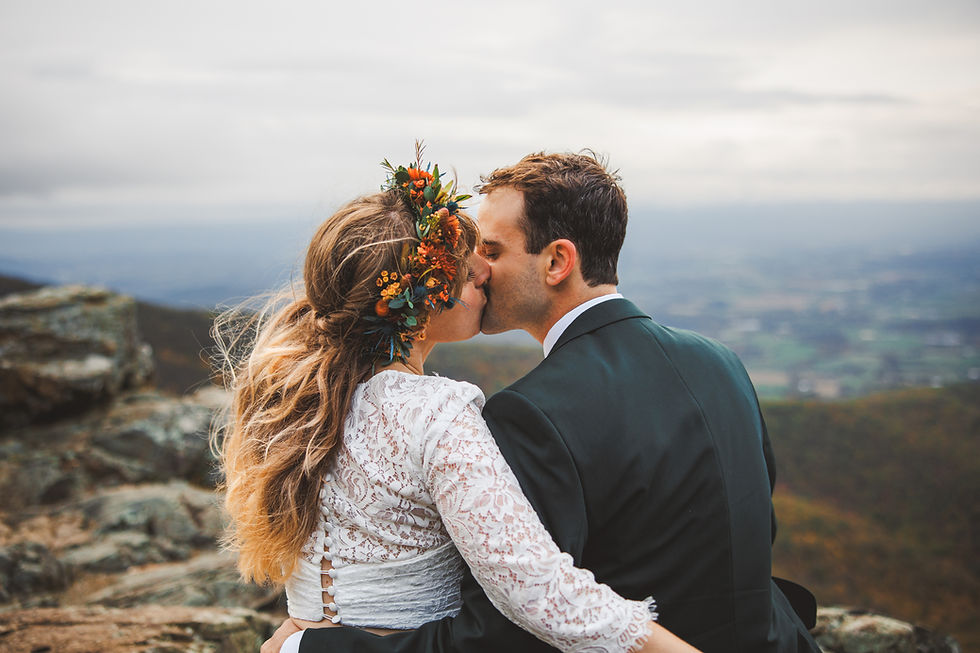 Sarah and Ryan's Shenandoah Mountain Elopement and Boho Autumn Wedding at Rivers Bend Ranch
