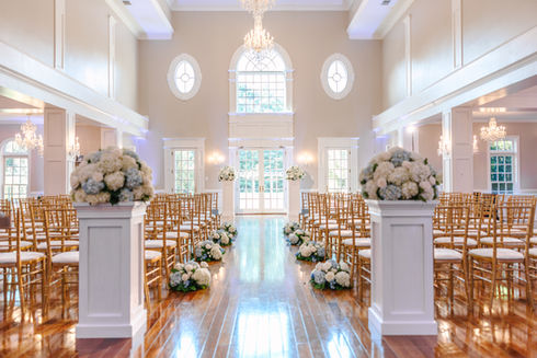 Rose Hill Manor ballroom wedding ceremony