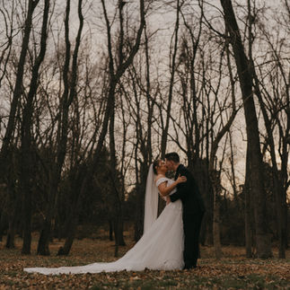 Bride and Groom Kissing