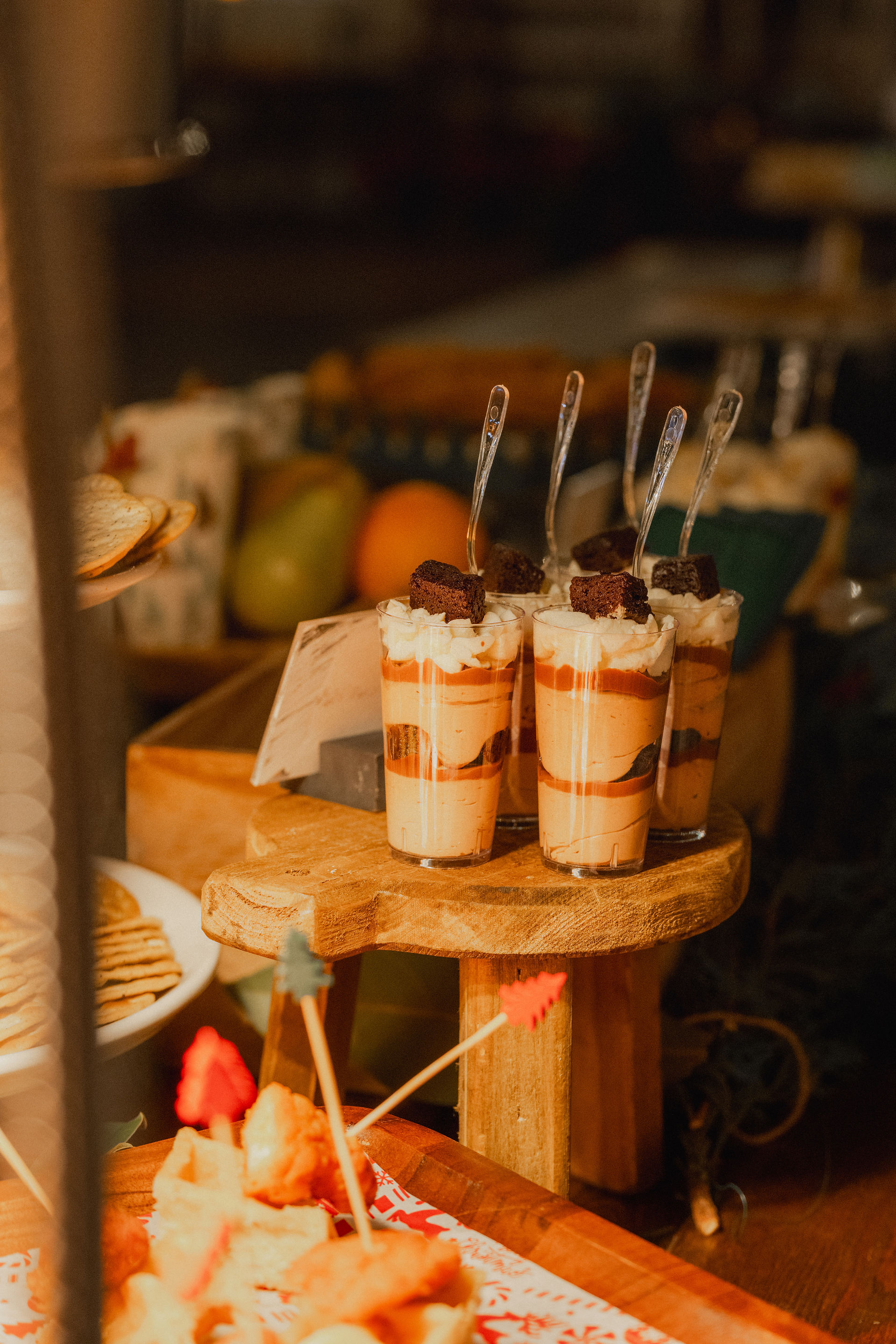 Dessert shooters on a table