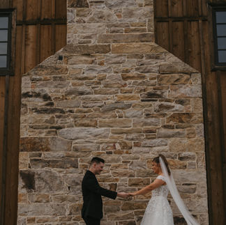 Bride and Groom Holding Hands