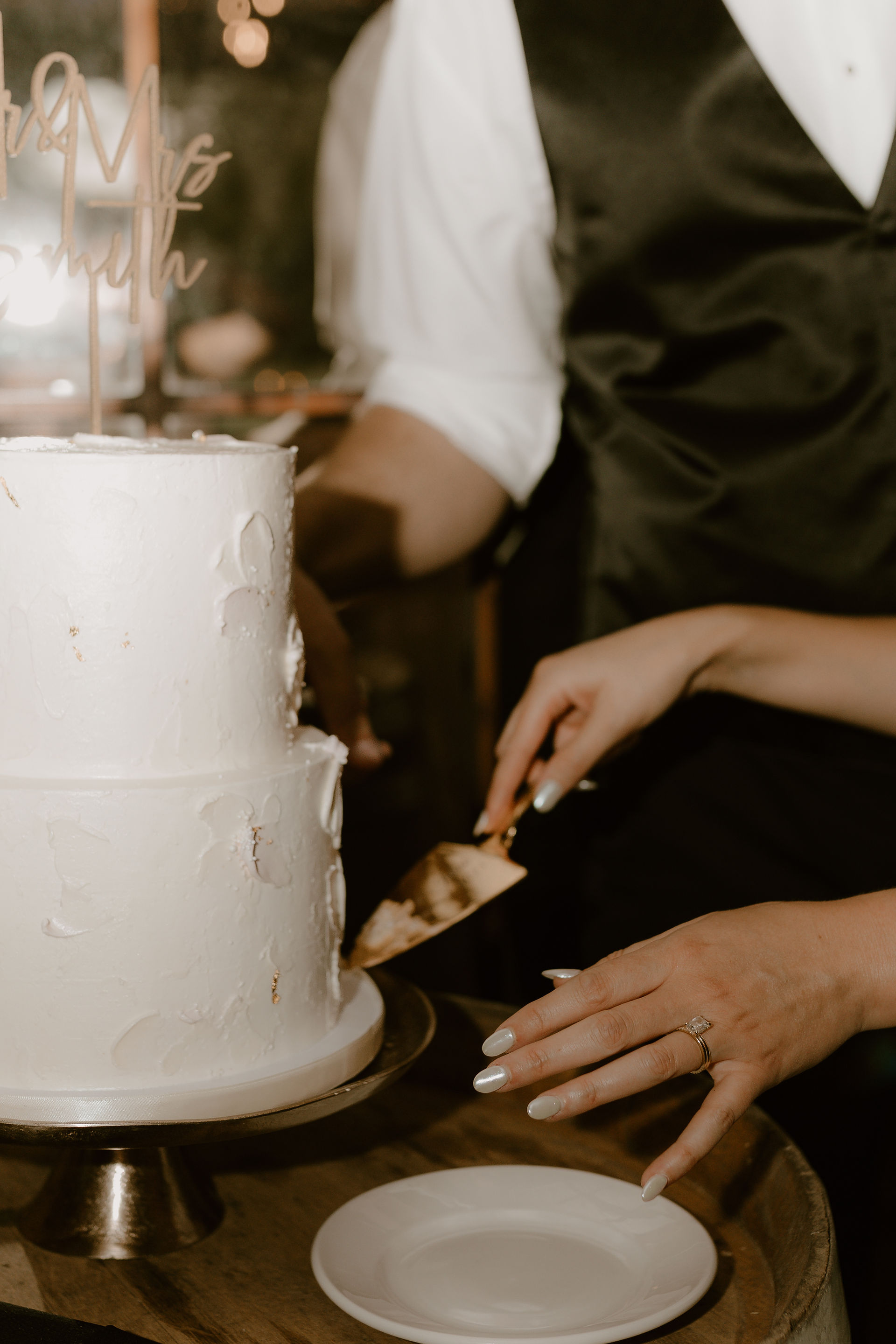 Bride and Groom Cake Cutting