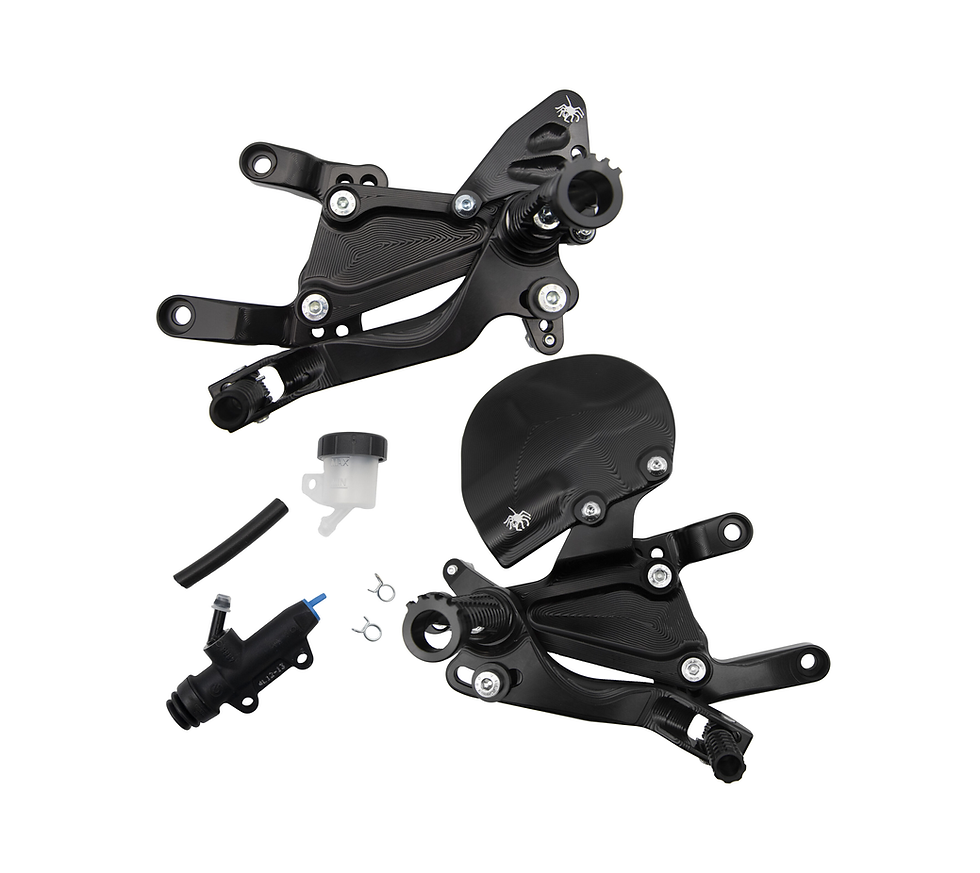 Spider Adjustable Rear Sets Reverse Shift + Rear Brake Pump Racing Ducati V4