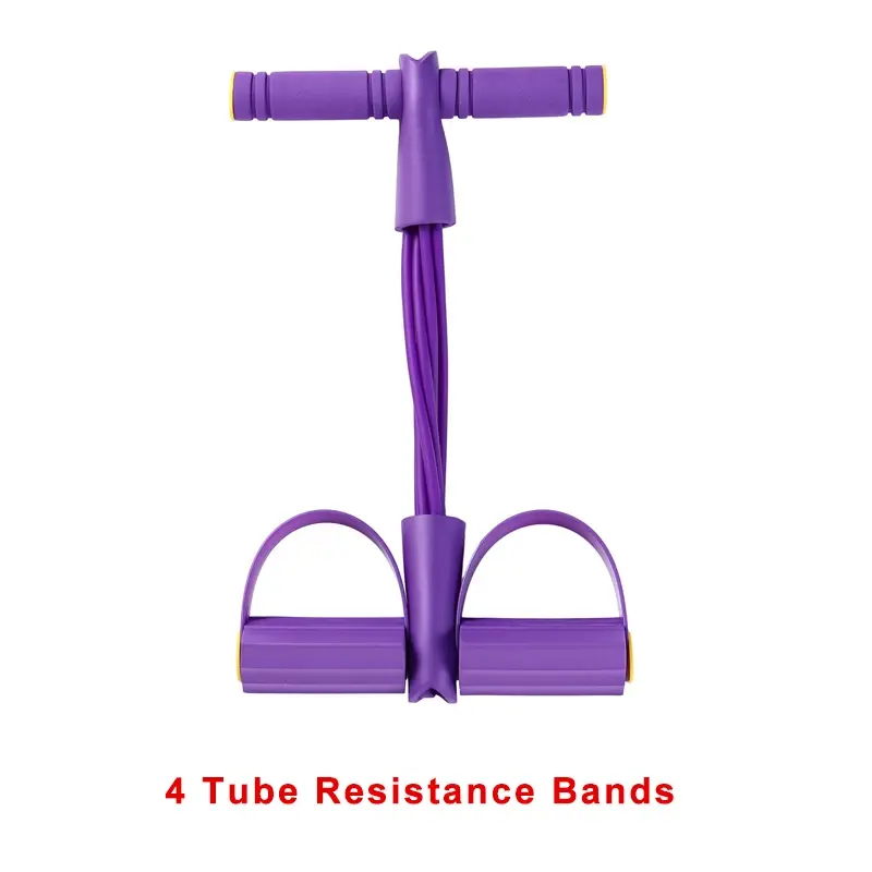 Thumbnail: 4-Level Resistance Band Tensioner with Non-Slip Handles - Home Fitness Equipment