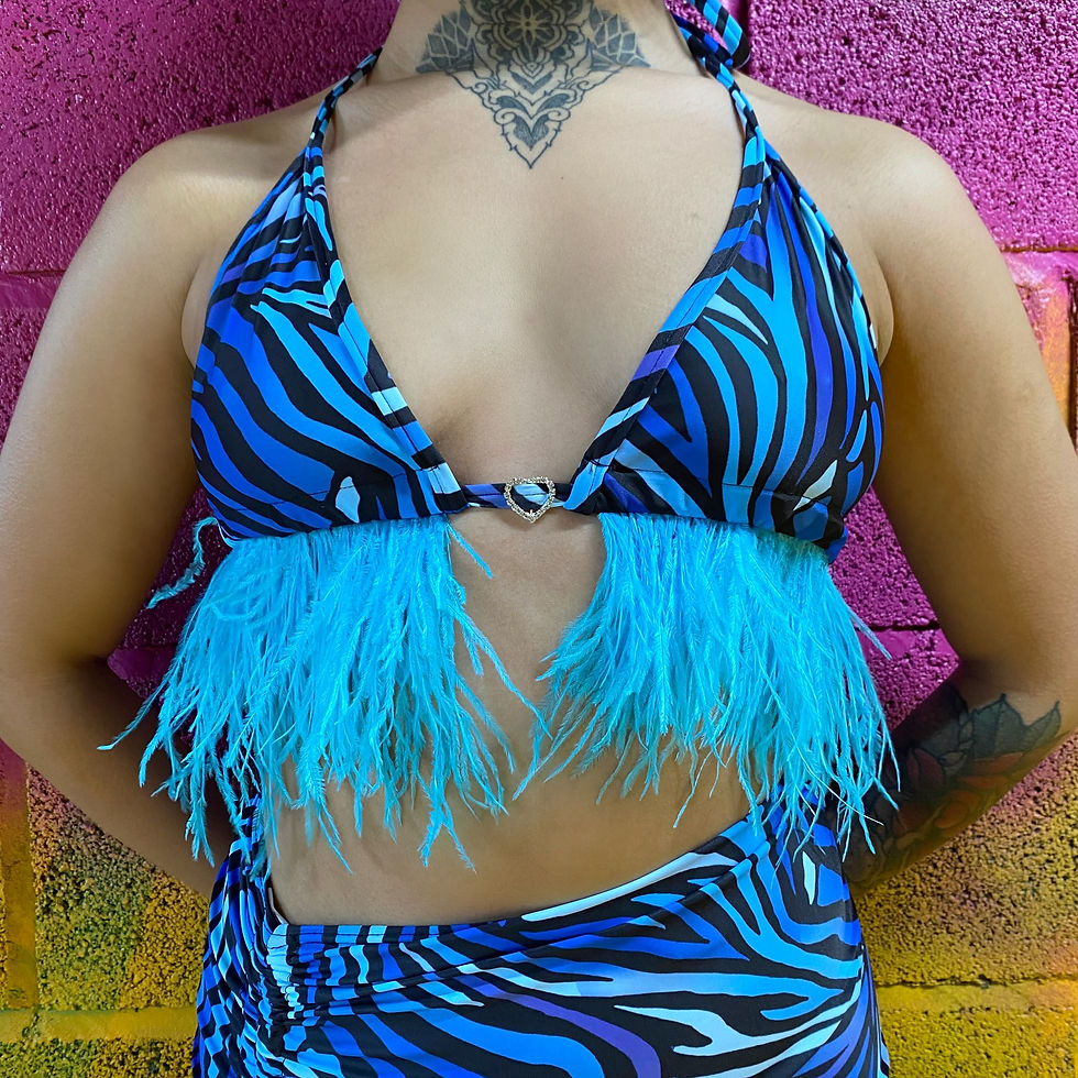 THATS SO.. BLUE BLISS FEATHER BRA
