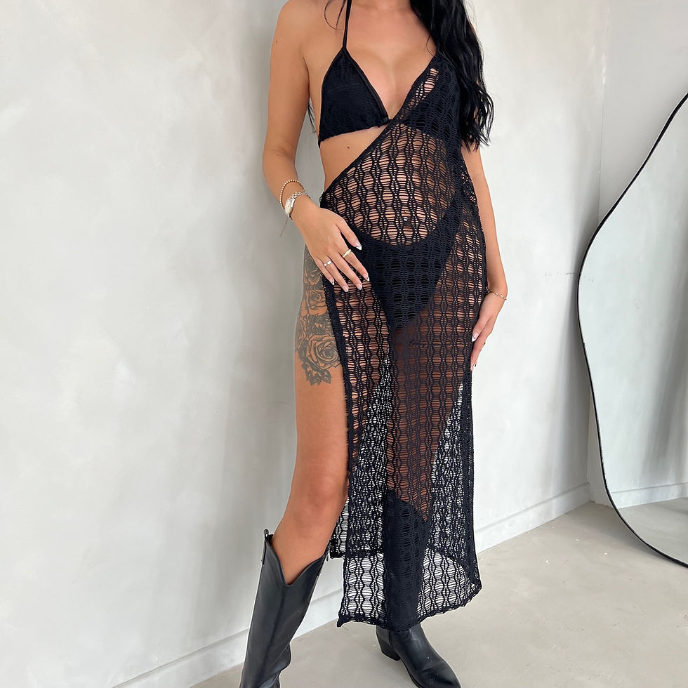 Thumbnail: THATS SO.. BLACK CROCHET MULTI-WAY RING SKIRT