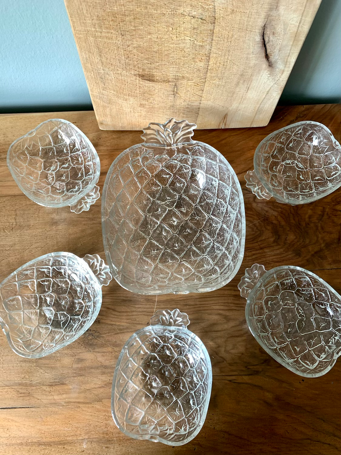 Saladier ananas et coupelles 70’s 