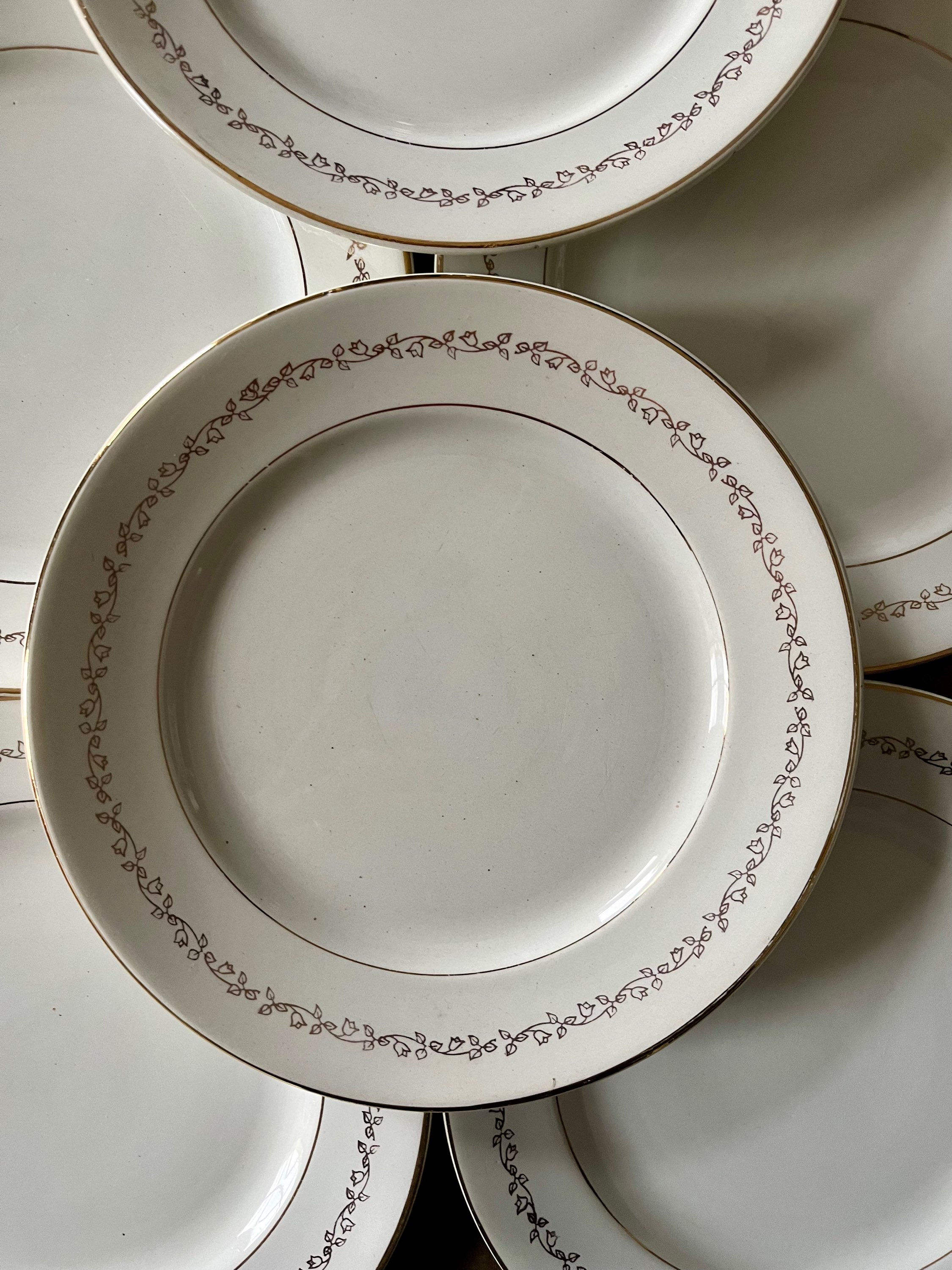  8 assiettes plates en porcelaine 