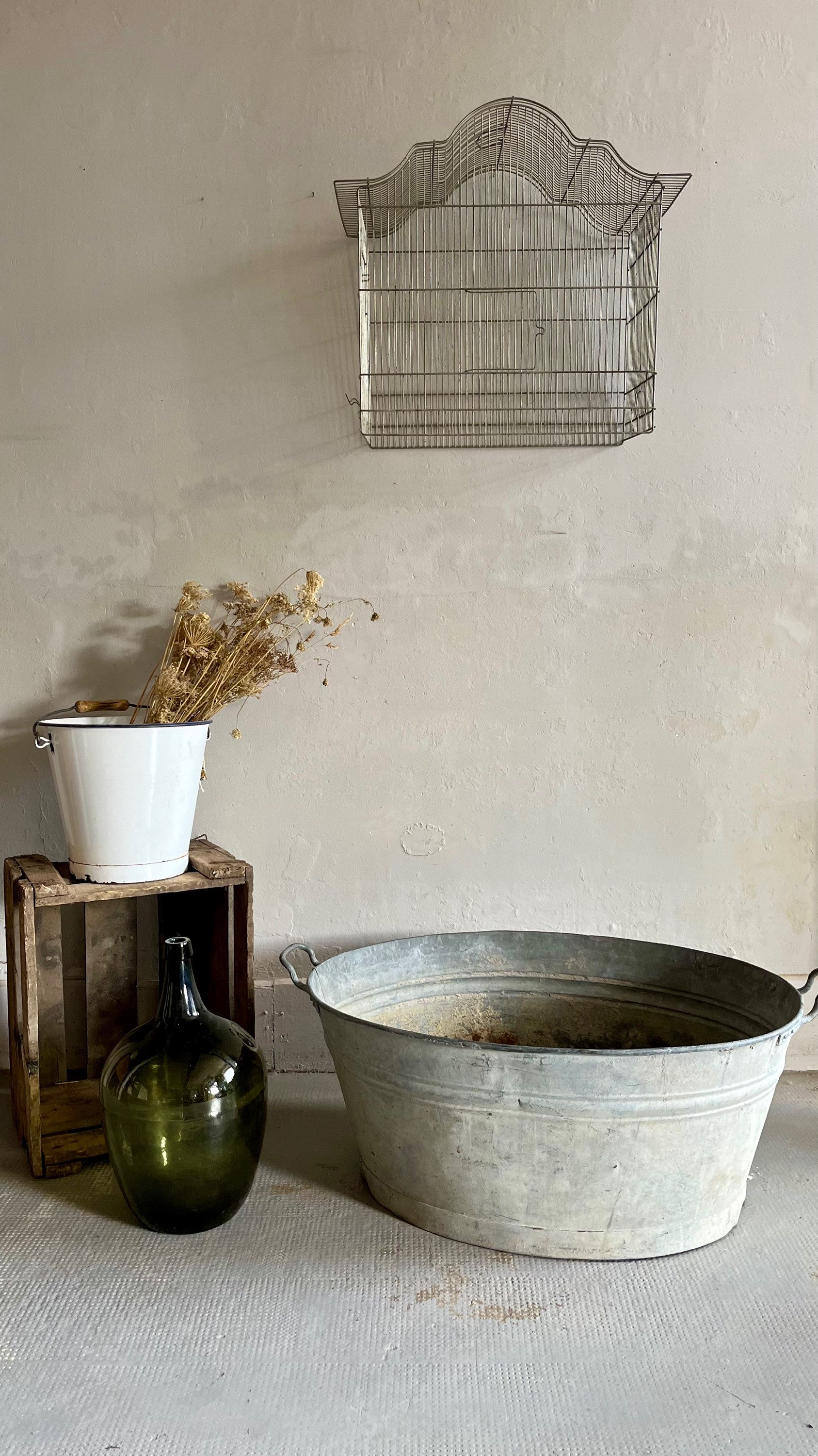 Bassine en zinc vintage 