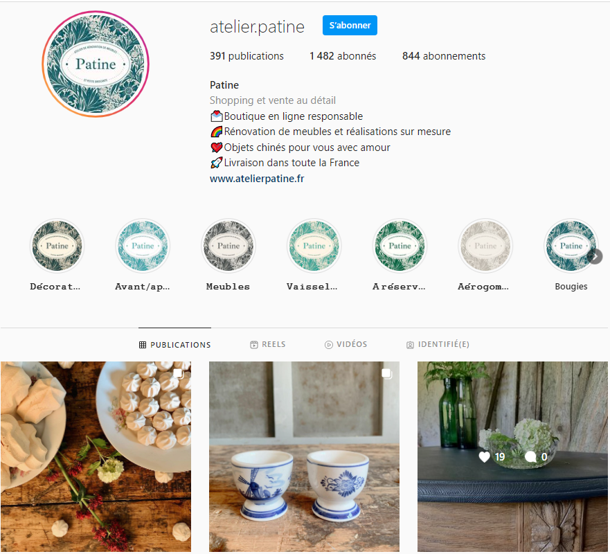 Instagram atelier patine