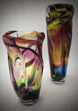 Vases - Blown Glass by Linda Dzwigalski-long.
