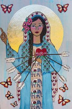 Our Lady of Sorrows - Mixed  Media by Erin Leeper.