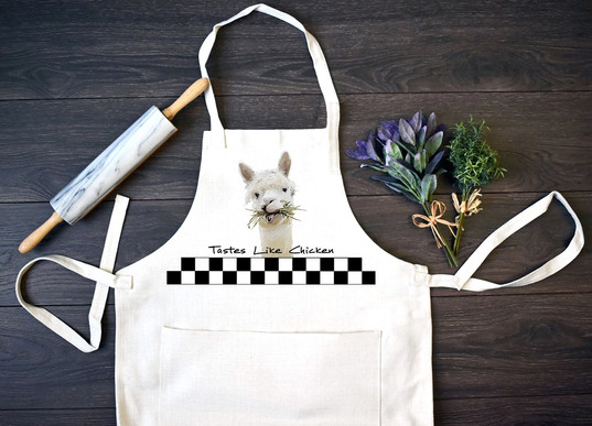 Llama Apron - Digital Watercolor by Brenda Leedy.