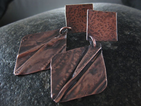 Copper Earrings - Jewelry by Kate Colby.