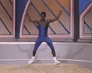 Danser tijdens de opening van de 1988 Crystal Light Aerobics Championships