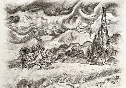 Wheatfield with Cypresses sketch.jpeg