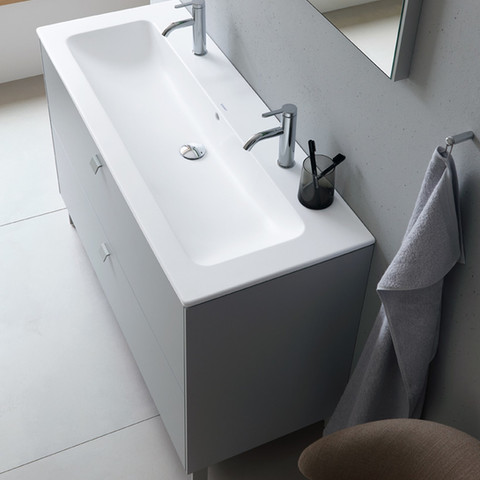 Lavamanos doble sobre mueble
