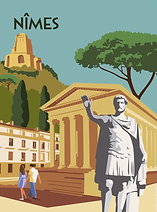 Affiche nimes retro 30x40