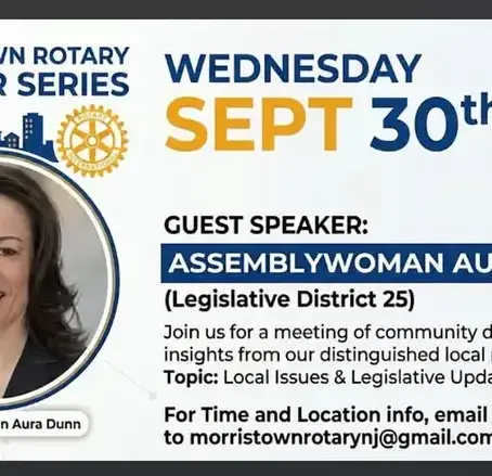 Assemblywoman Aura Dunn to Headline Morristown Rotary Speaker Series