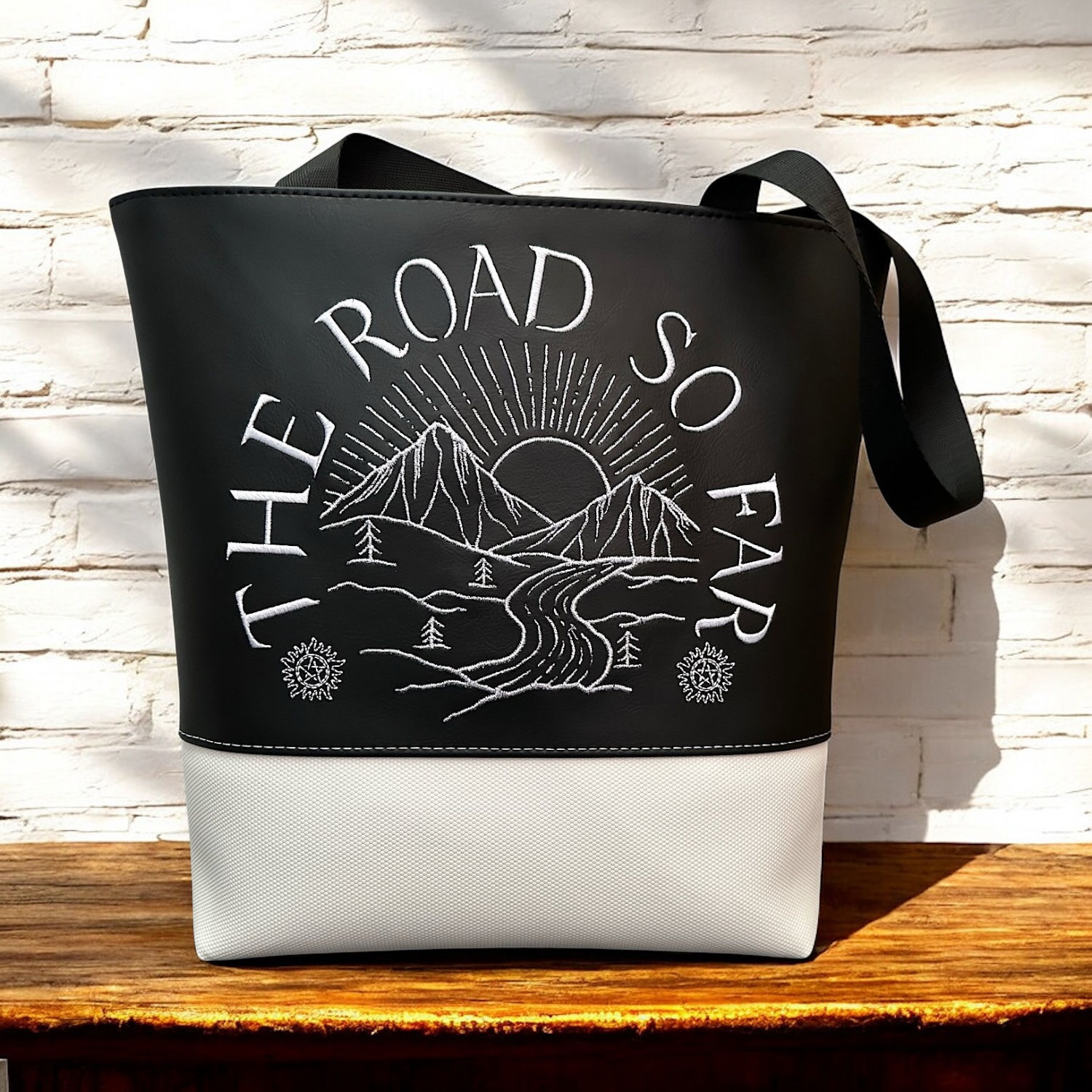 The Road So Far (black) Tote Bag
