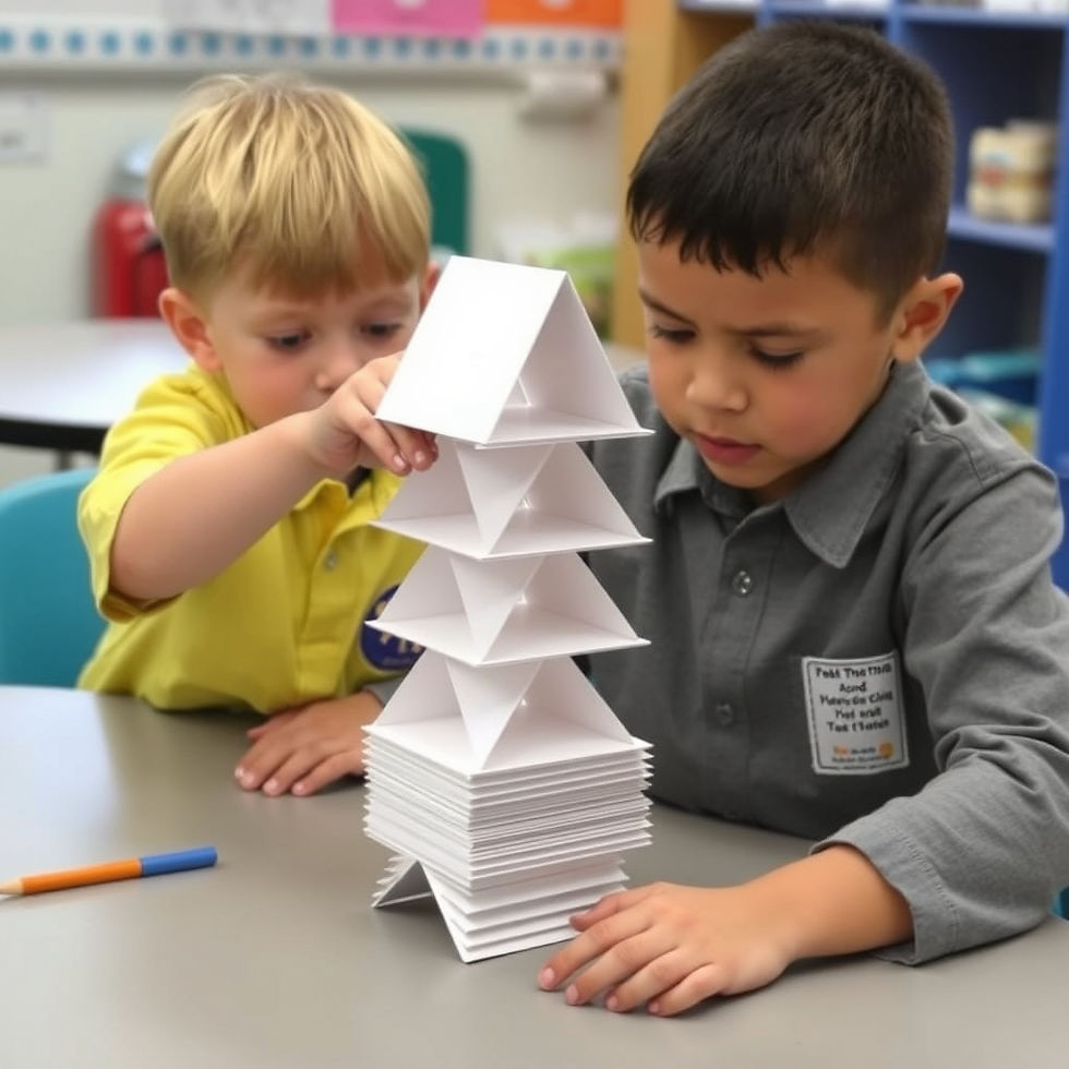 Students building an innovative middle school stem project.