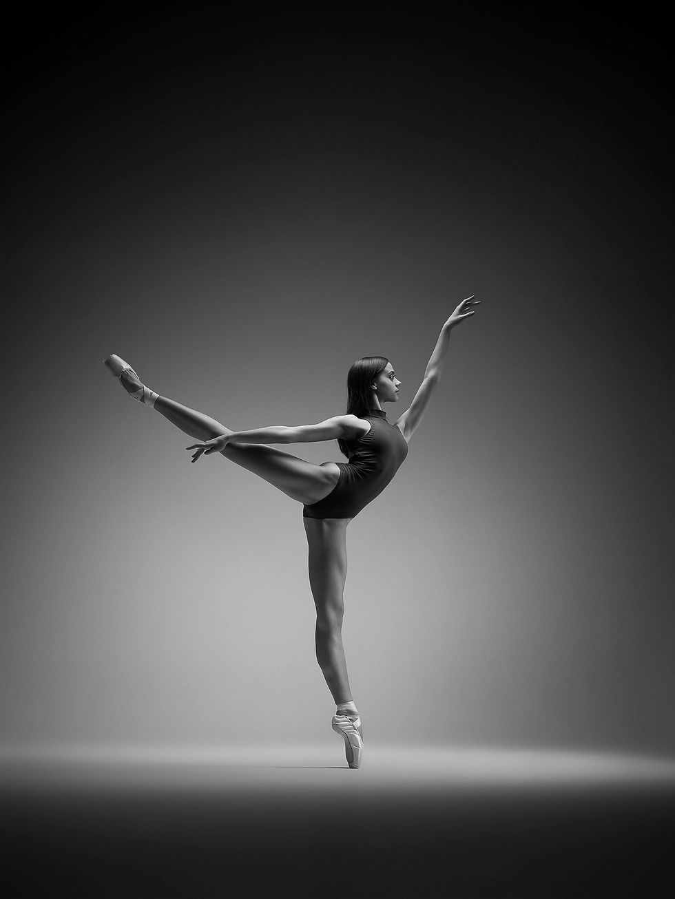 Arabesque einer Balletttänzerin