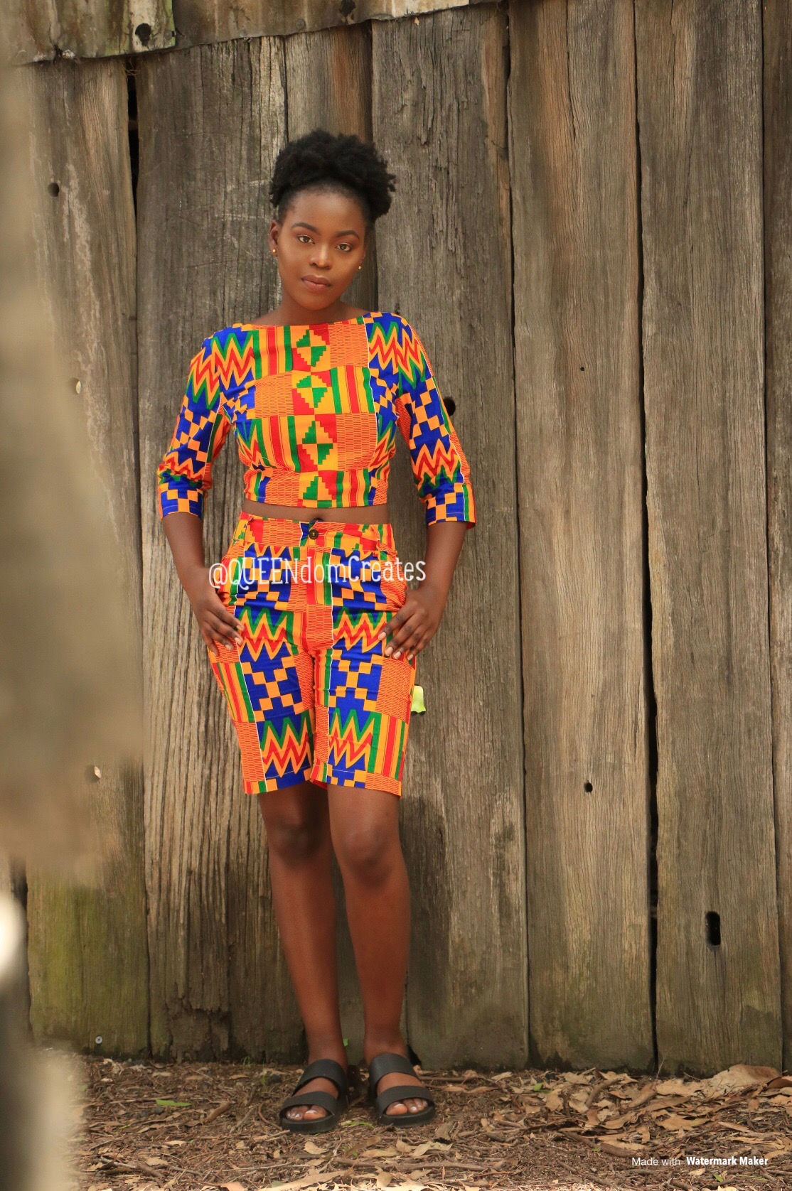Abrokyire Ohemaa Top- V tie back crop & Matching Choker